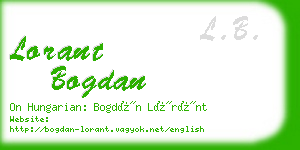 lorant bogdan business card